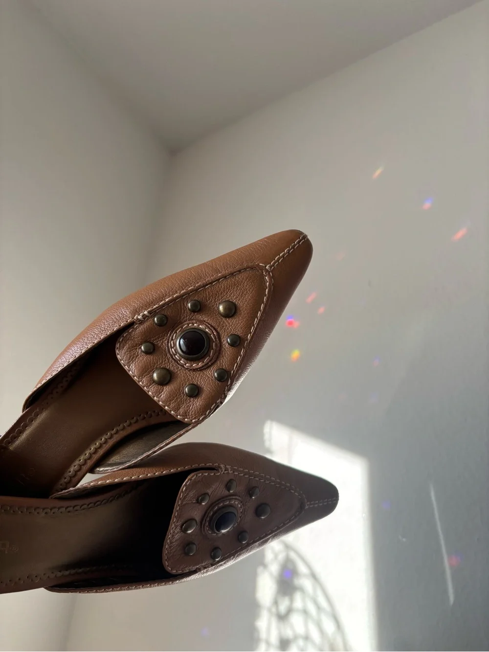 Vintage Boho Summer Brassy Kitten Heels